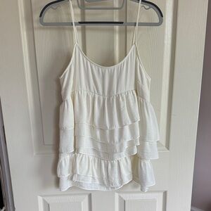 Who What Wear Cream Tiered Camisole
